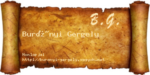 Burányi Gergely névjegykártya